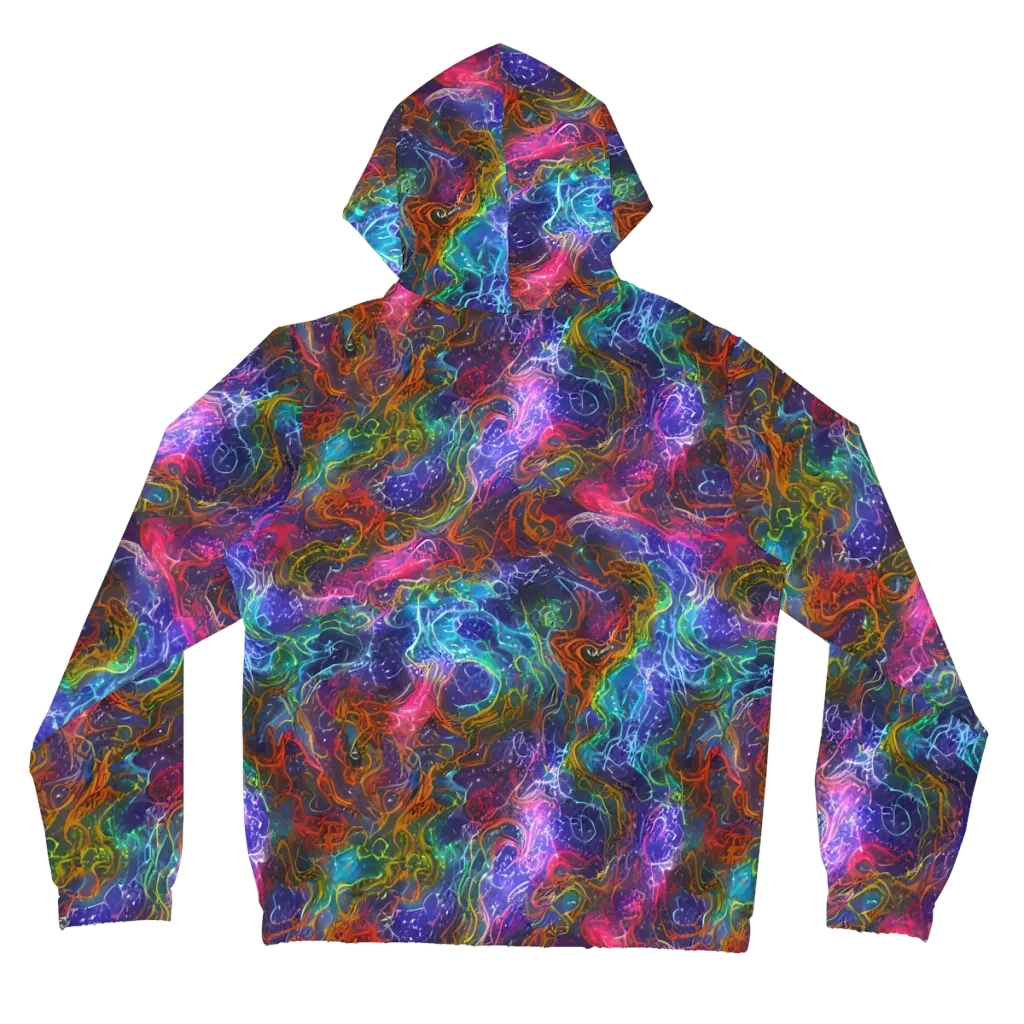 Kaleidoscope Afterdark on Women's Full-Zip Hoodie — Back