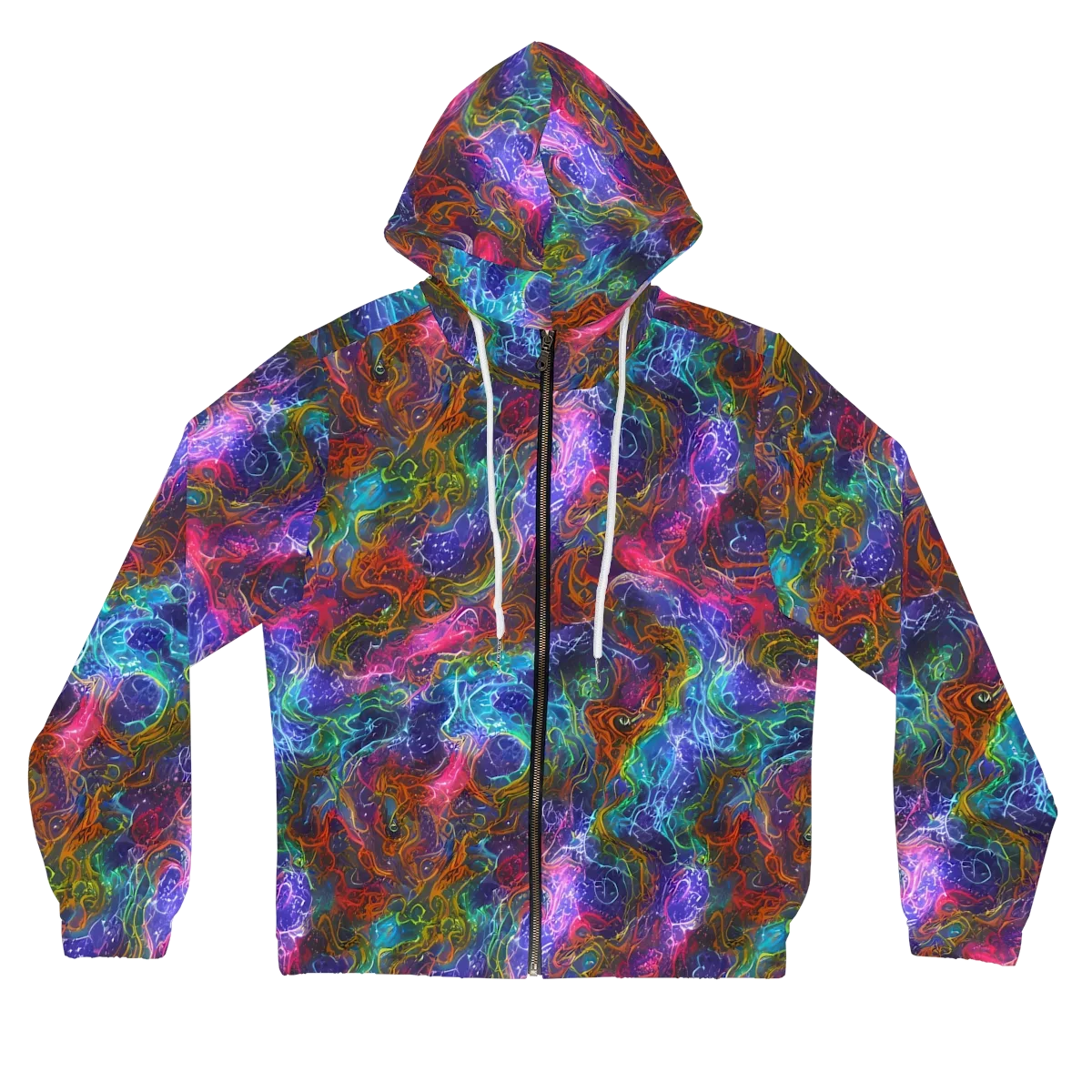 Kaleidoscope Afterdark on Women's Full-Zip Hoodie — Front
