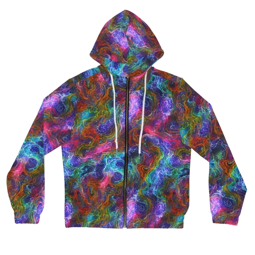 Kaleidoscope Afterdark on a Women's Full-Zip Hoodie