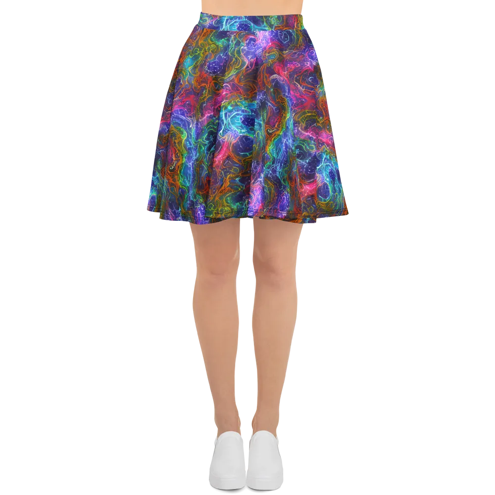 Kaleidoscope Afterdark on Skater Skirt — Front