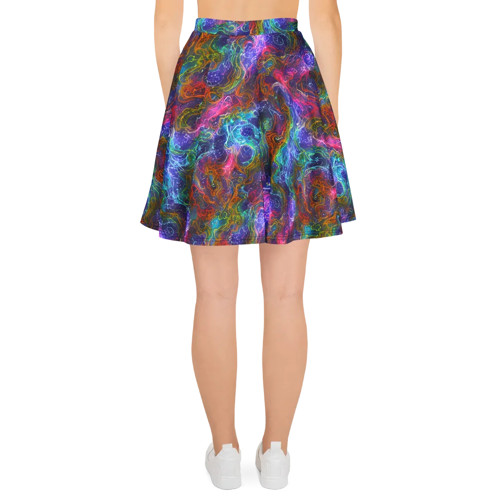 Kaleidoscope Afterdark on Skater Skirt — Back