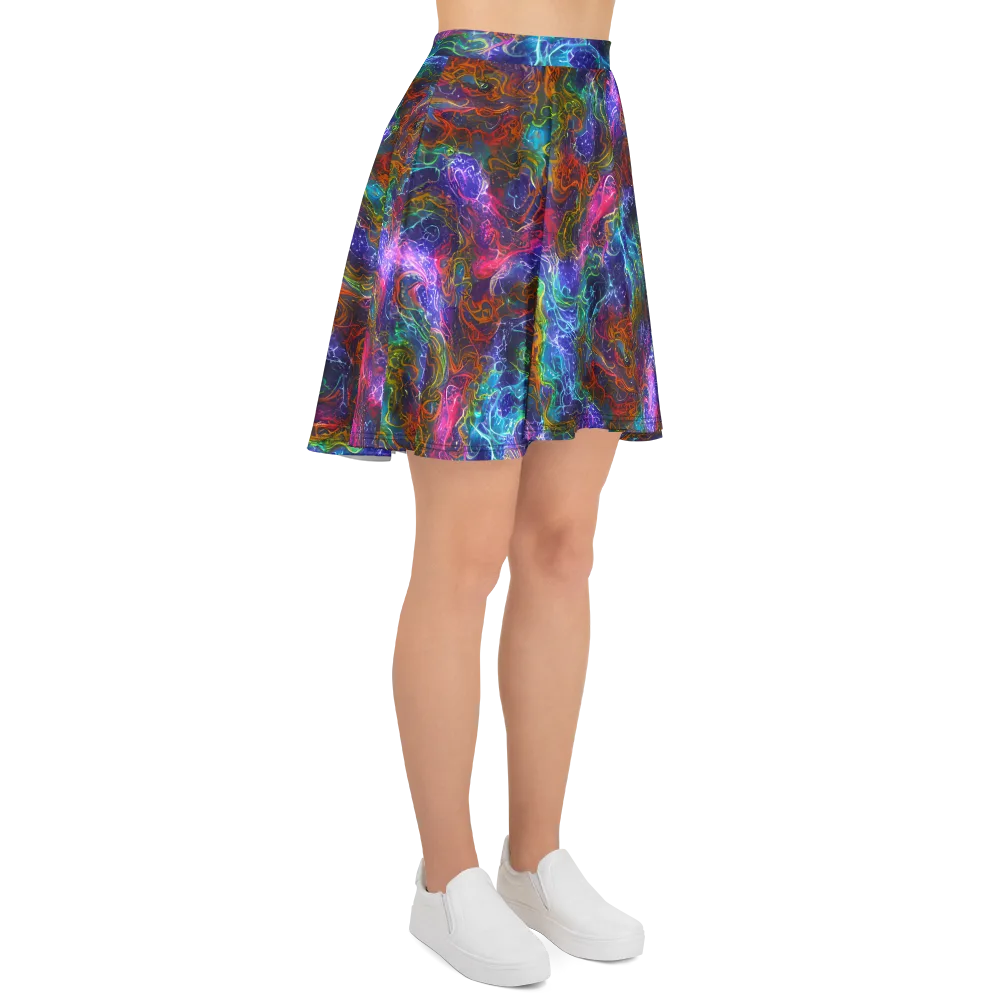 Kaleidoscope Afterdark on Skater Skirt — Right