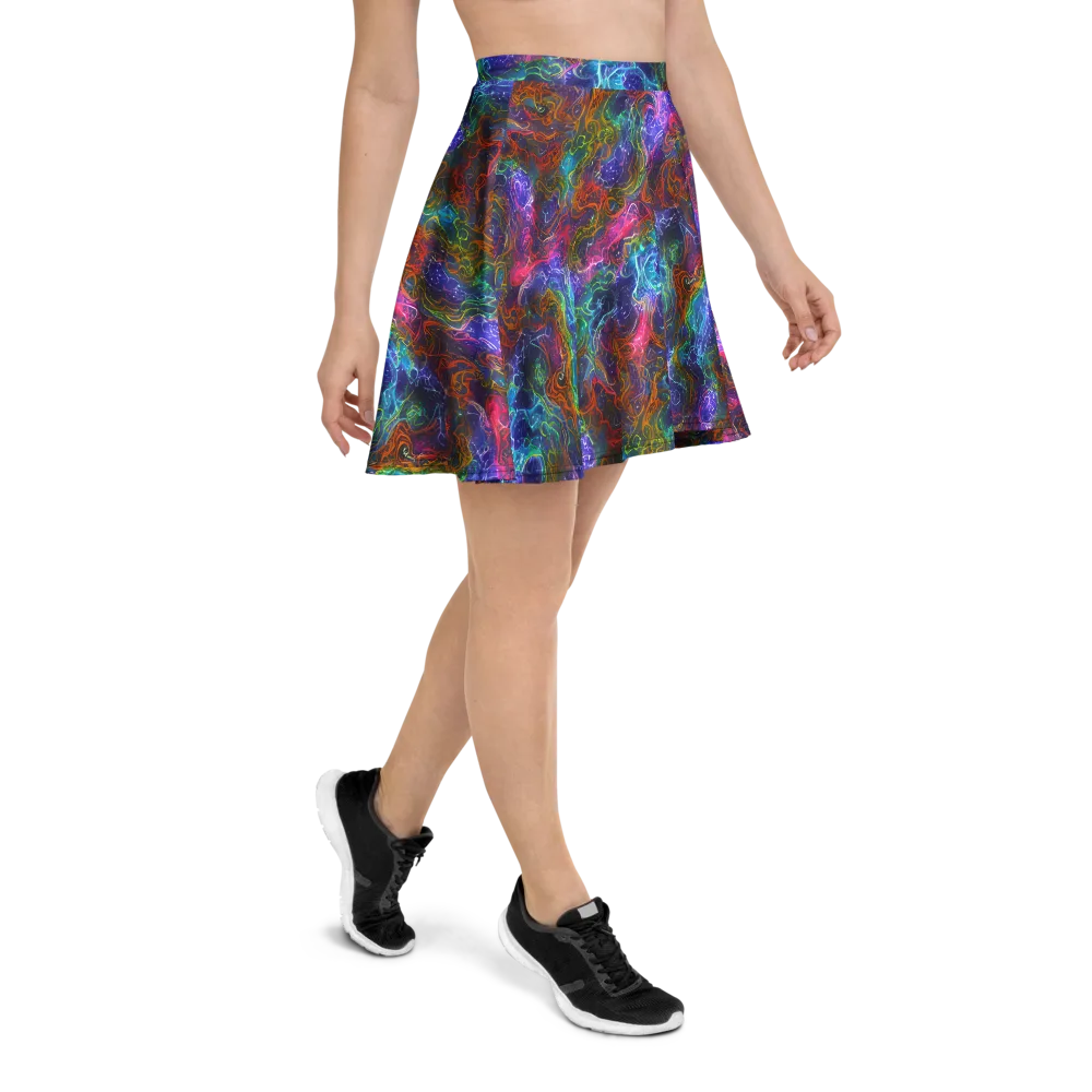 Kaleidoscope Afterdark on Skater Skirt — Right