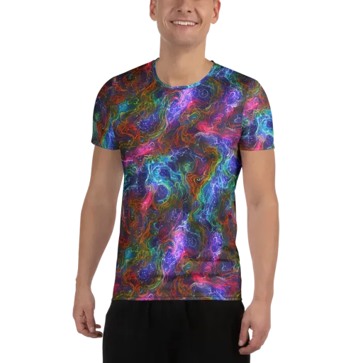 Kaleidoscope Afterdark on a Men's Athletic T-Shirt