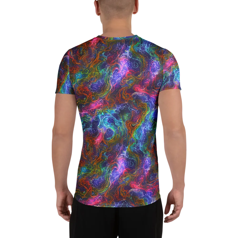 Kaleidoscope Afterdark on Men's Athletic T-Shirt — Back