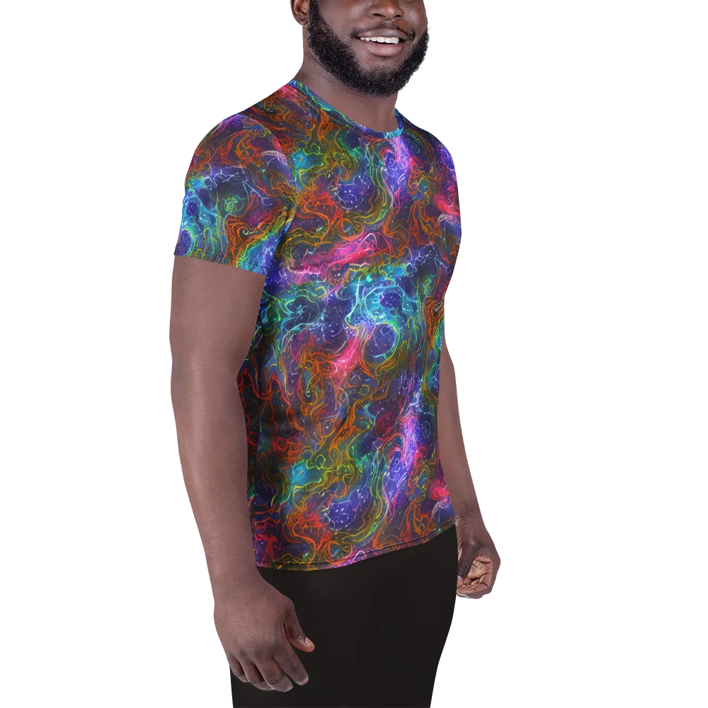 Kaleidoscope Afterdark on Men's Athletic T-Shirt — Right