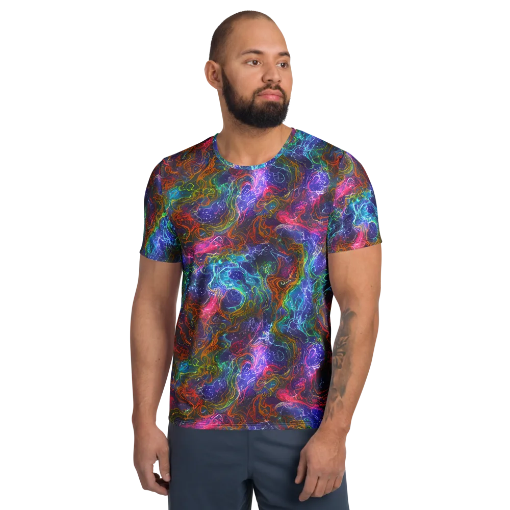 Kaleidoscope Afterdark on Men's Athletic T-Shirt — Front