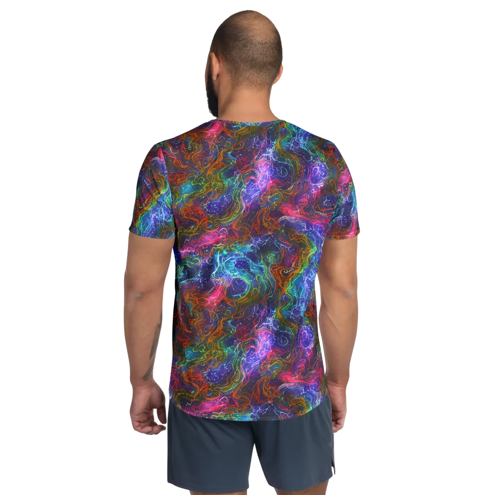 Kaleidoscope Afterdark on Men's Athletic T-Shirt — Back