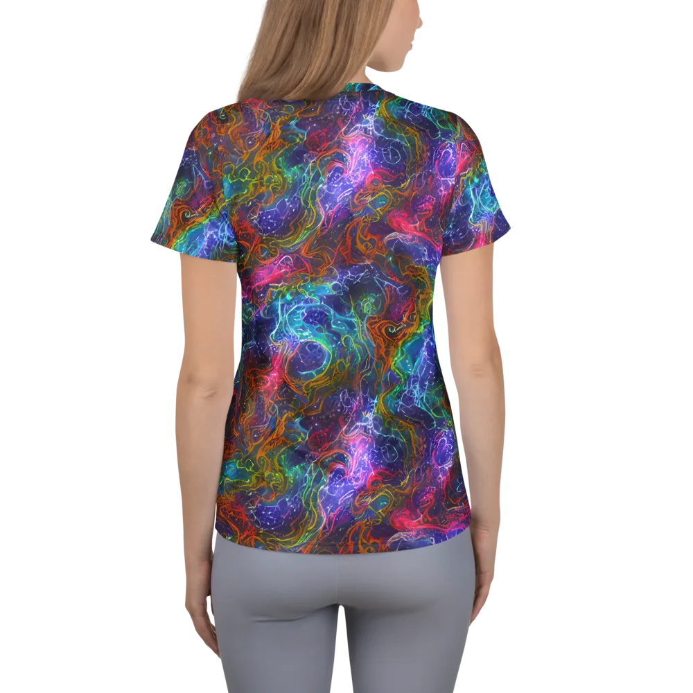 Kaleidoscope Afterdark on Women's Athletic T-Shirt — Back