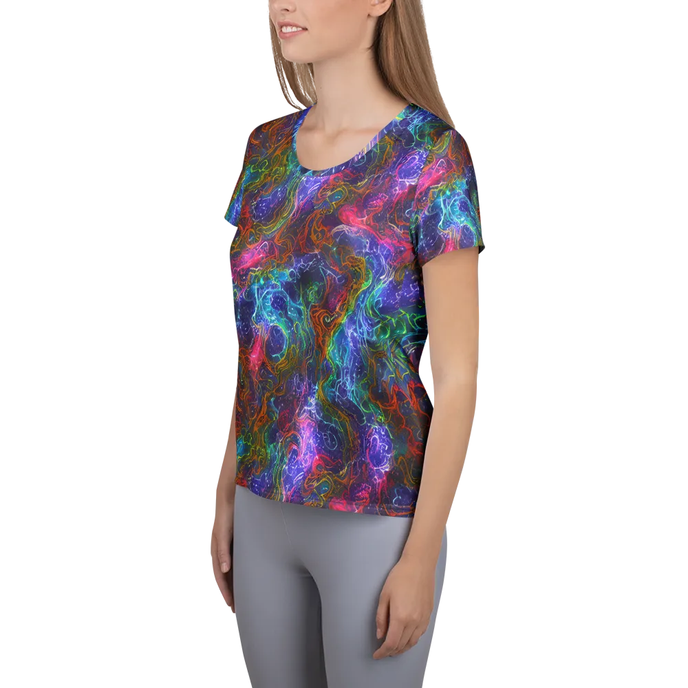 Kaleidoscope Afterdark on Women's Athletic T-Shirt — Left