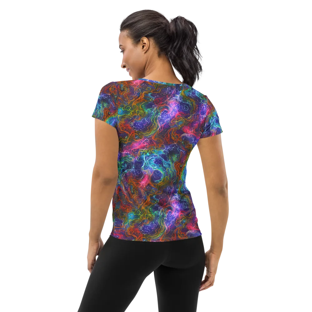 Kaleidoscope Afterdark on Women's Athletic T-Shirt — Back