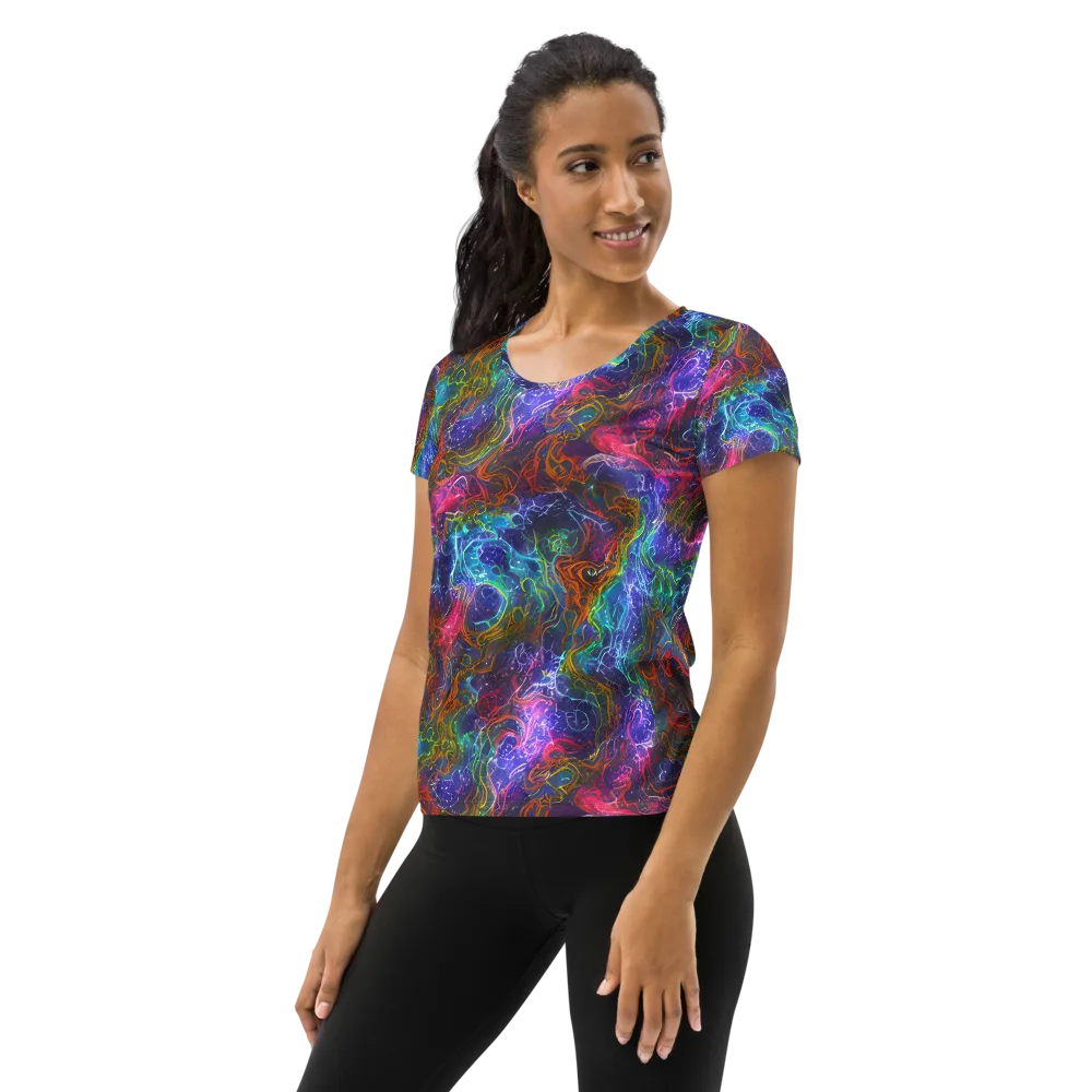 Kaleidoscope Afterdark on Women's Athletic T-Shirt — Left