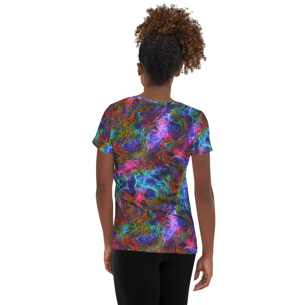 Kaleidoscope Afterdark on Women's Athletic T-Shirt — Back