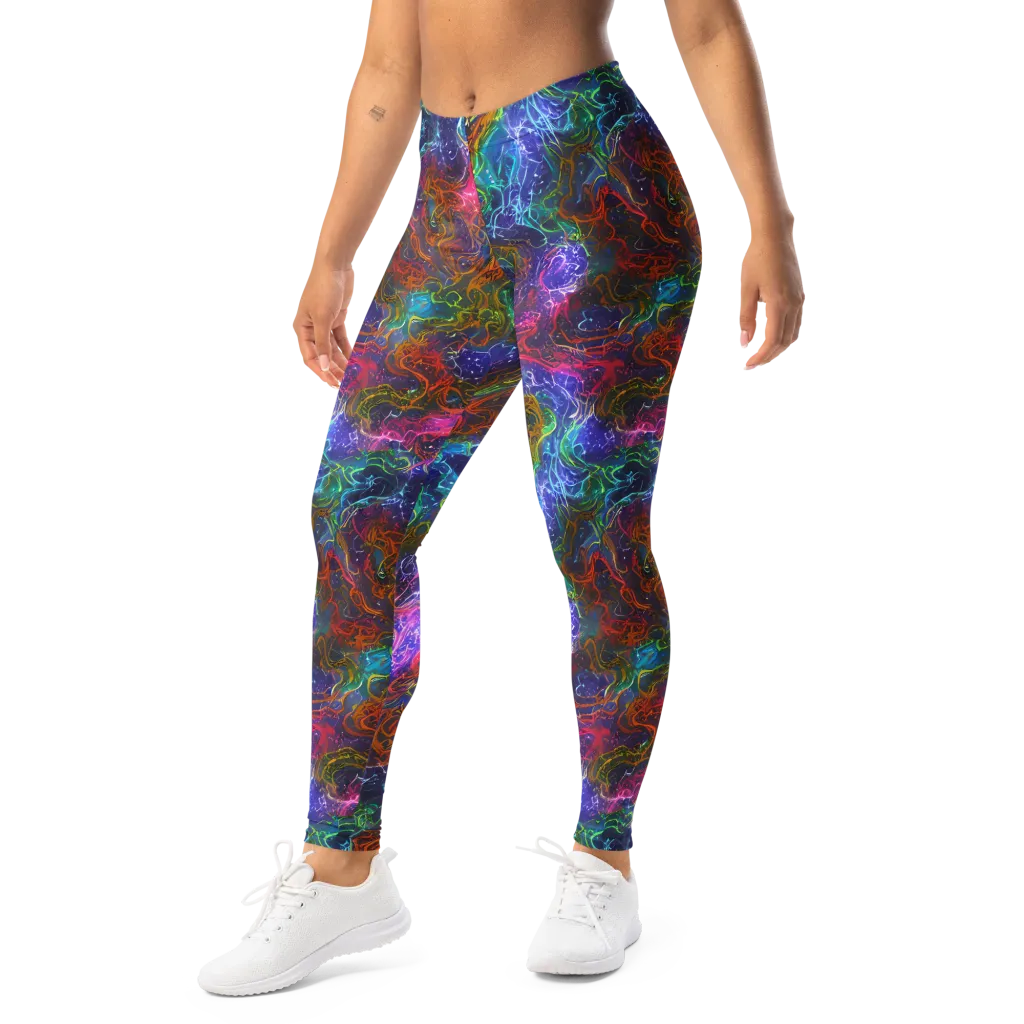Kaleidoscope Afterdark on Leggings — Left Front