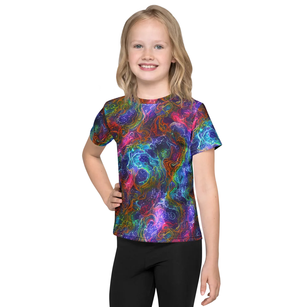 Kaleidoscope Afterdark on Kids Crew Neck T-Shirt — Front