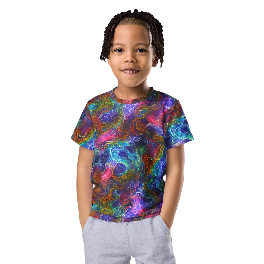 Kaleidoscope Afterdark on Kids Crew Neck T-Shirt — Front