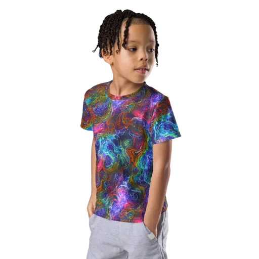 Kaleidoscope Afterdark on a Kids Crew Neck T-Shirt