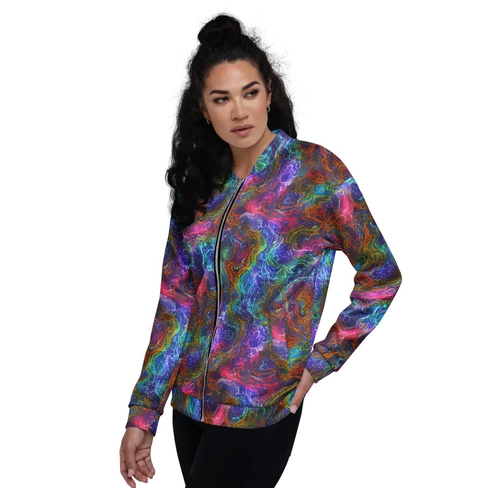Kaleidoscope Afterdark on Bomber Jacket — Left