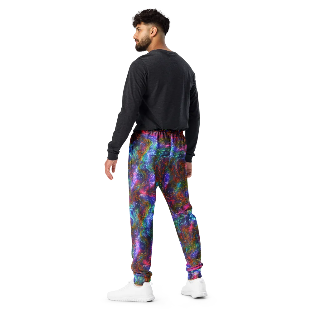 Kaleidoscope Afterdark on Men's Joggers — Back