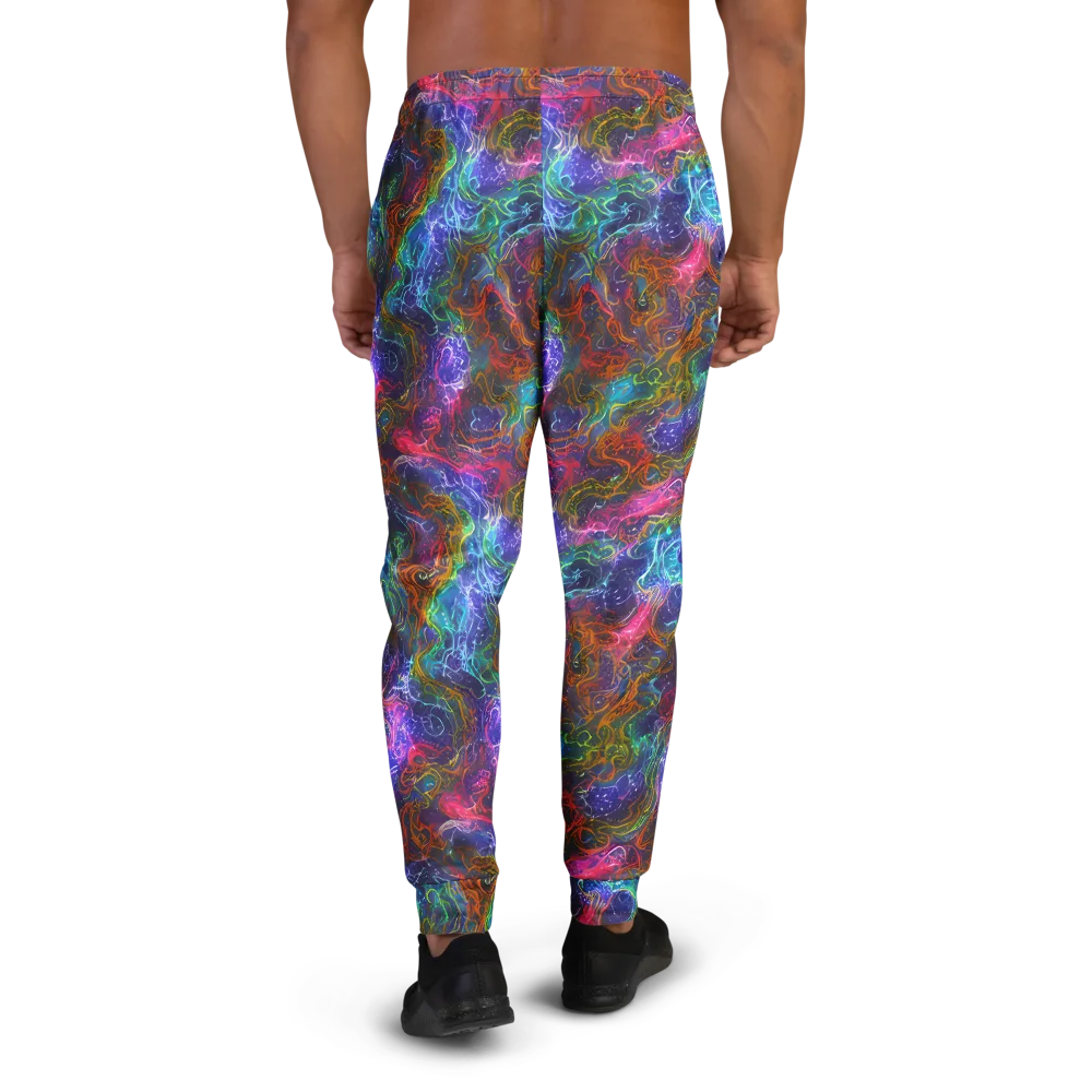 Kaleidoscope Afterdark on Men's Joggers — Back