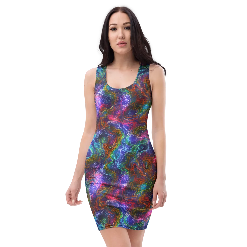 Kaleidoscope Afterdark on Bodycon Dress — Front