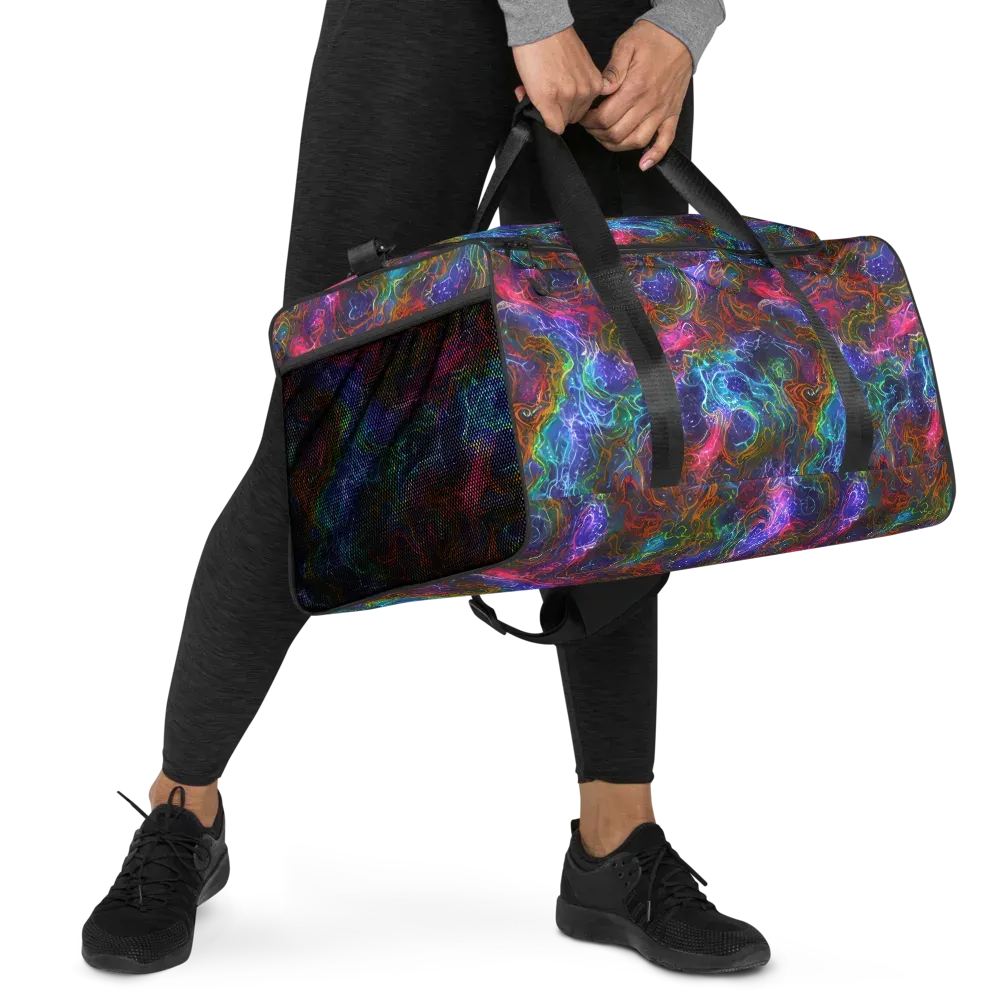Kaleidoscope Afterdark on Duffle Bag — Right Front