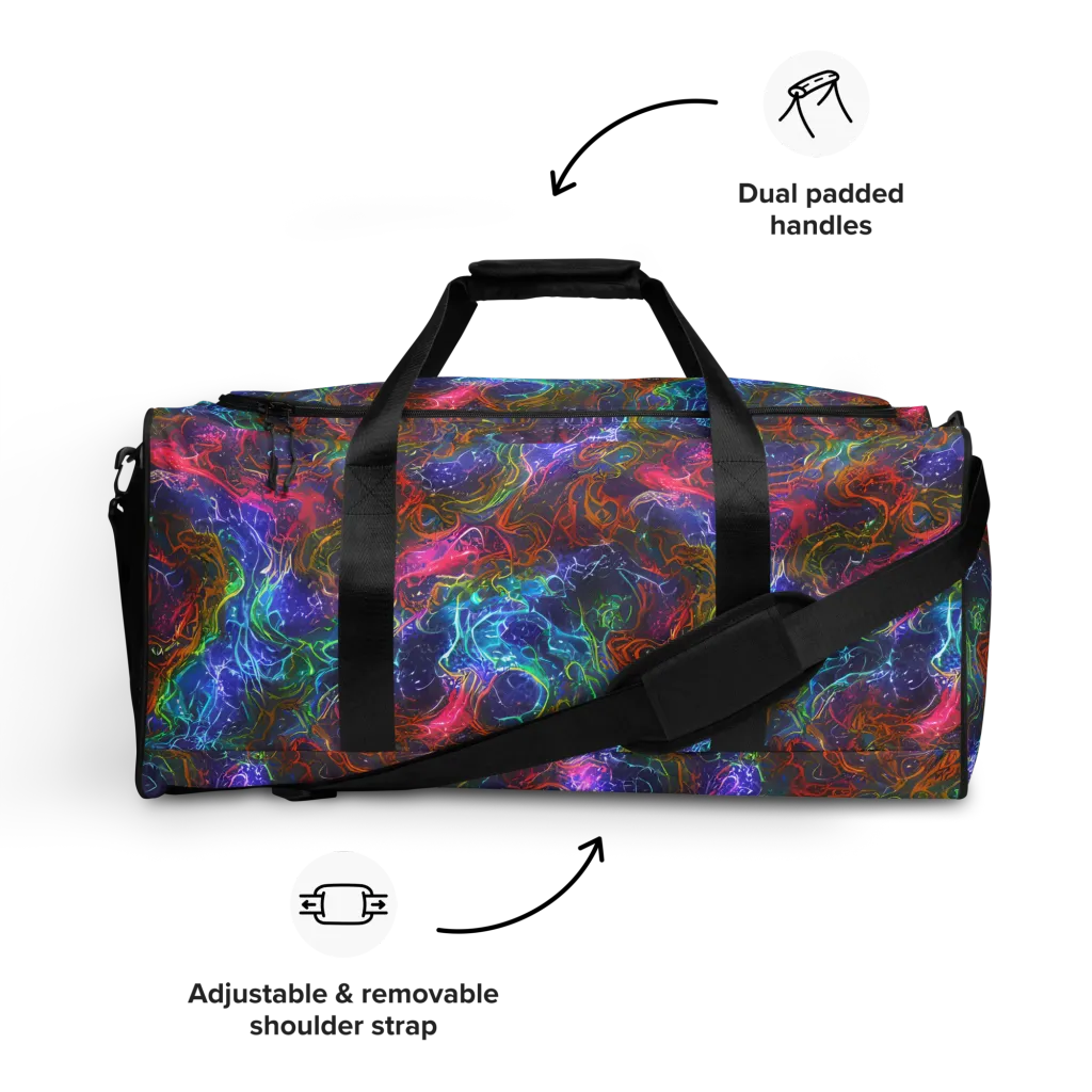 Kaleidoscope Afterdark on Duffle Bag — Front