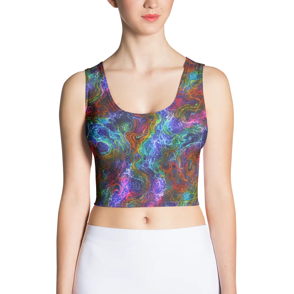 Kaleidoscope Afterdark on Crop Top — Front