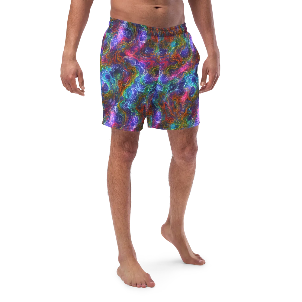 Kaleidoscope Afterdark on Swim Trunks — Front