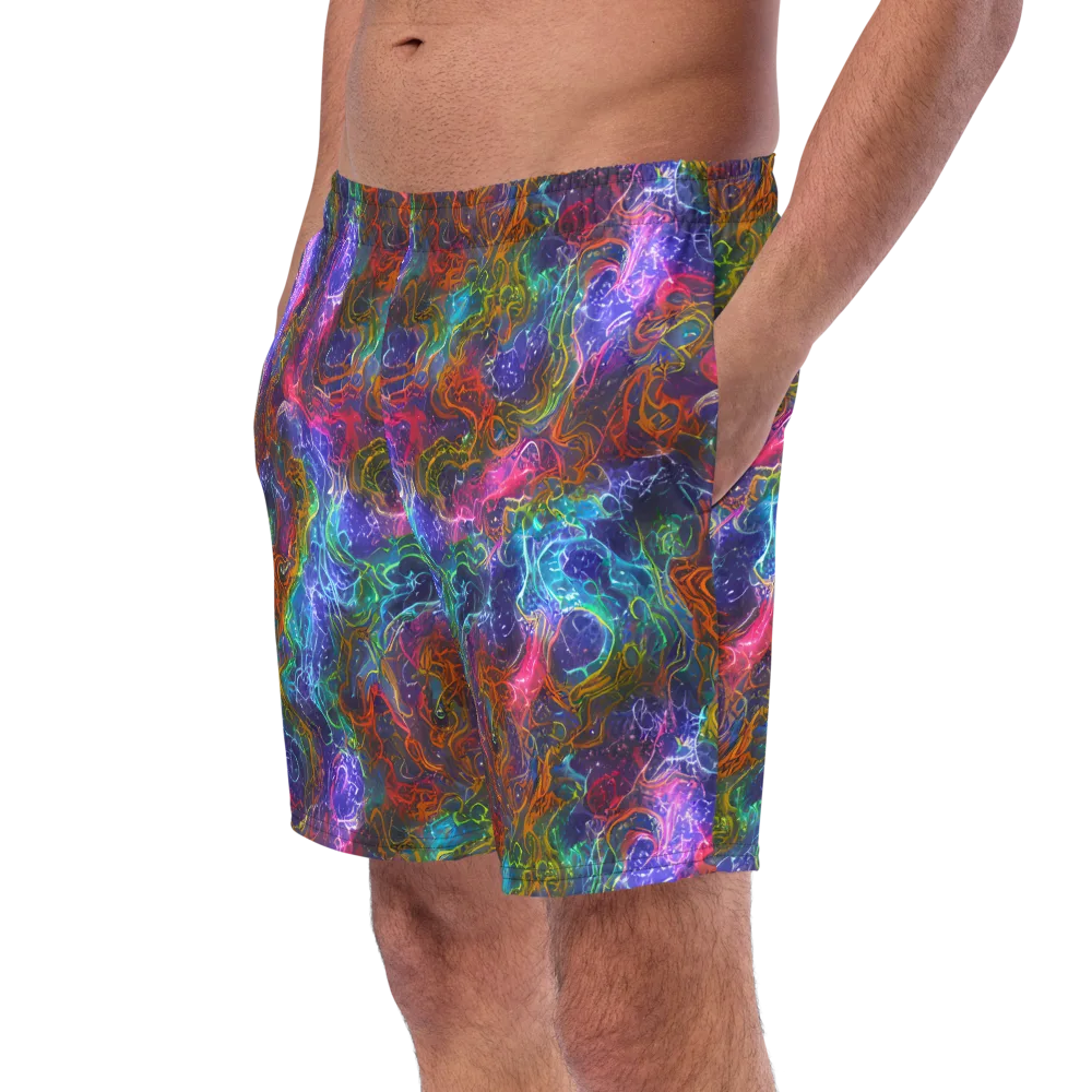 Kaleidoscope Afterdark on Swim Trunks — Left Front