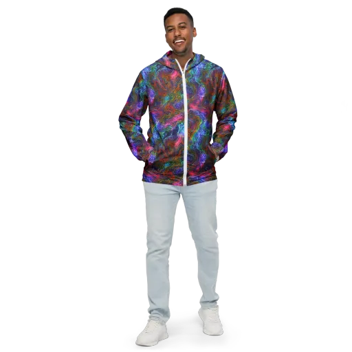 Kaleidoscope Afterdark on a Men's Windbreaker