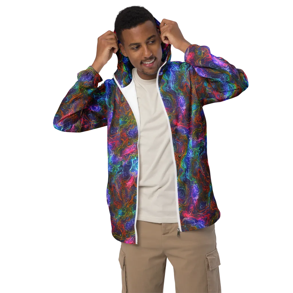 Kaleidoscope Afterdark on Men's Windbreaker — Front