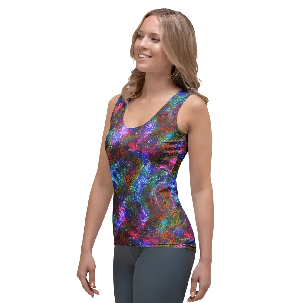 Kaleidoscope Afterdark on Women's Tank Top — Left Front