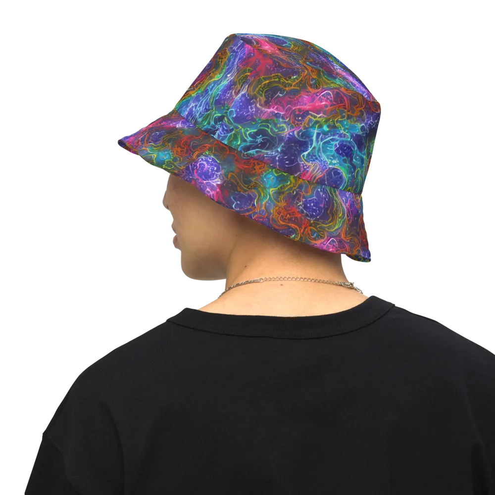 Kaleidoscope Afterdark on Reversible Bucket Hat — Back Inside