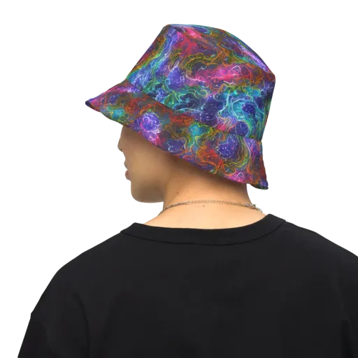 Kaleidoscope Afterdark on a Reversible Bucket Hat