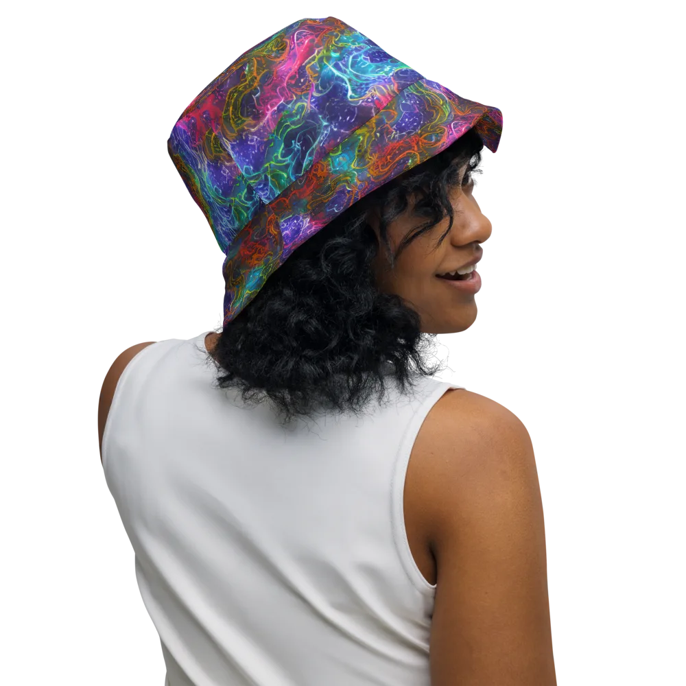 Kaleidoscope Afterdark on Reversible Bucket Hat — Right Outside