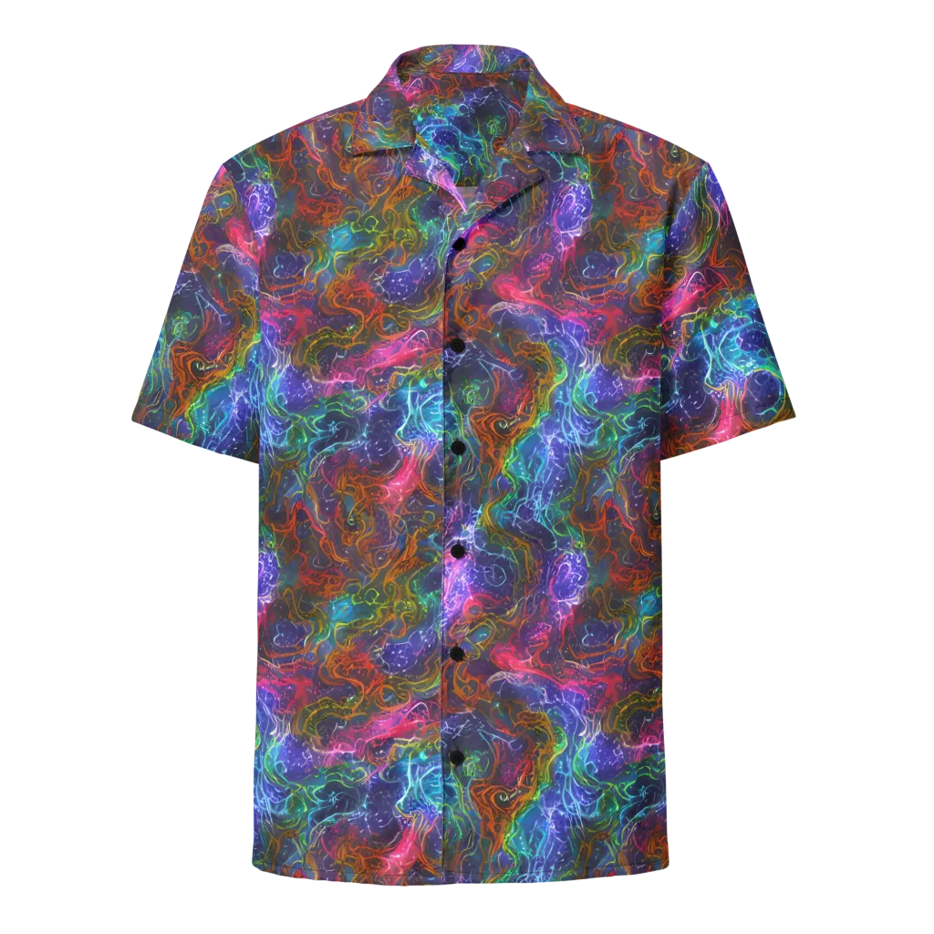 Kaleidoscope Afterdark on Button Shirt — Front
