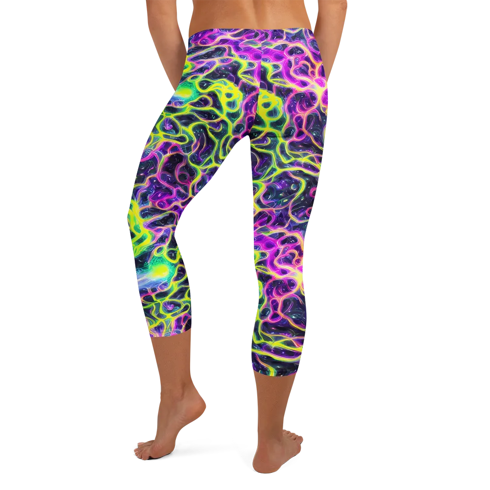 Limewire Lagoon on Capri Leggings — Back