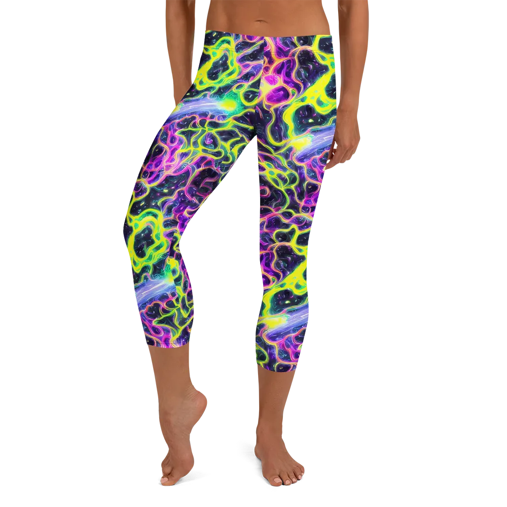 Limewire Lagoon on Capri Leggings — Front