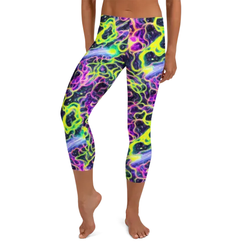 Limewire Lagoon on a Capri Leggings