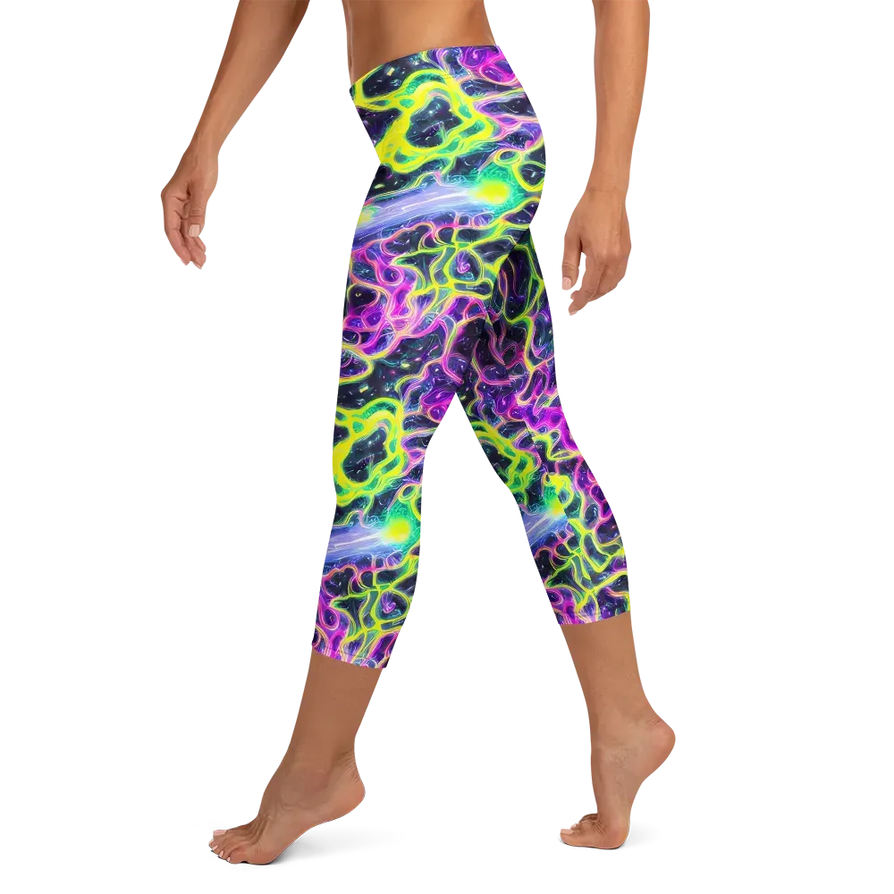 Limewire Lagoon on Capri Leggings — Left