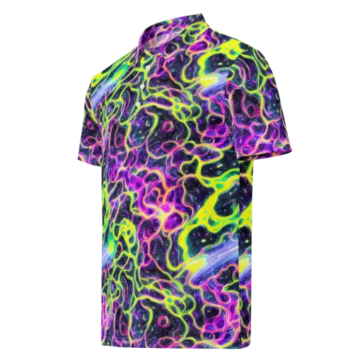 Limewire Lagoon on a Men's Slim Fit Polo Shirt