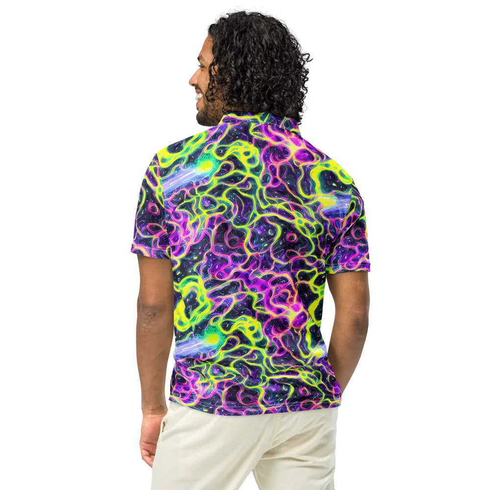 Limewire Lagoon on Men's Slim Fit Polo Shirt — Back