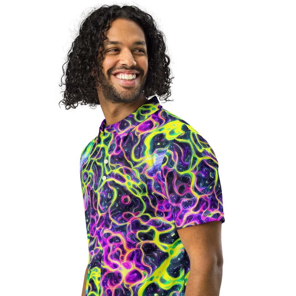 Limewire Lagoon on Men's Slim Fit Polo Shirt — Left Front