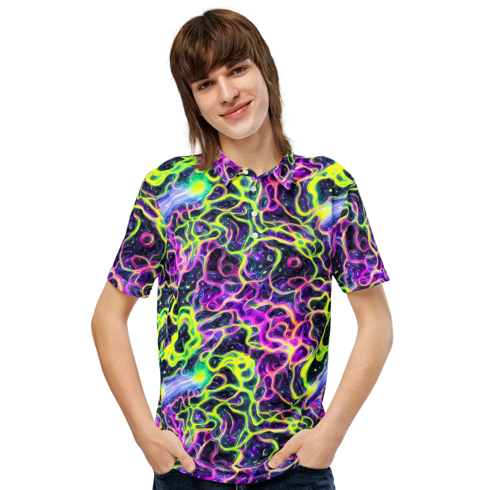 Limewire Lagoon on Men's Slim Fit Polo Shirt — Front