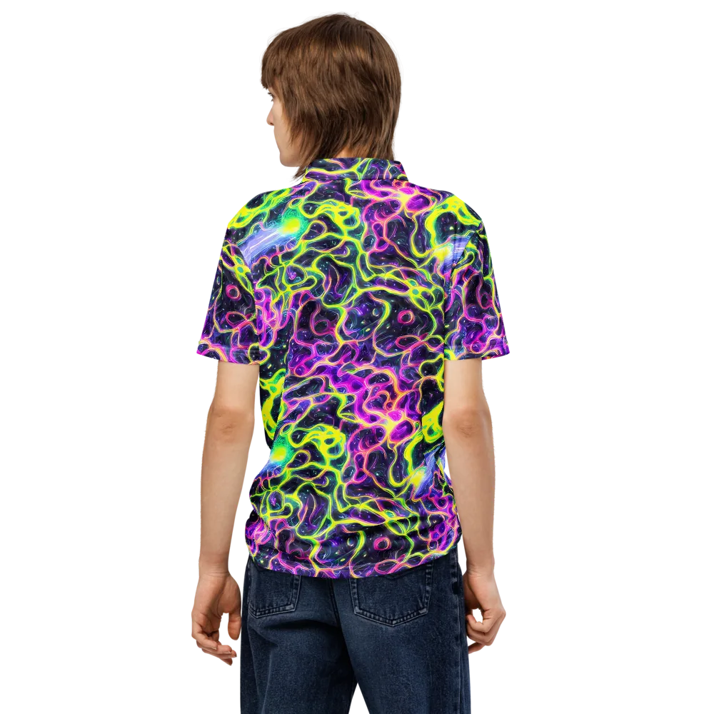 Limewire Lagoon on Men's Slim Fit Polo Shirt — Back