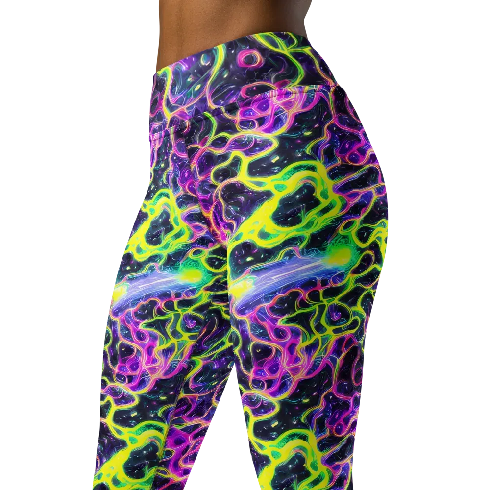 Limewire Lagoon on Yoga Leggings — Left Front