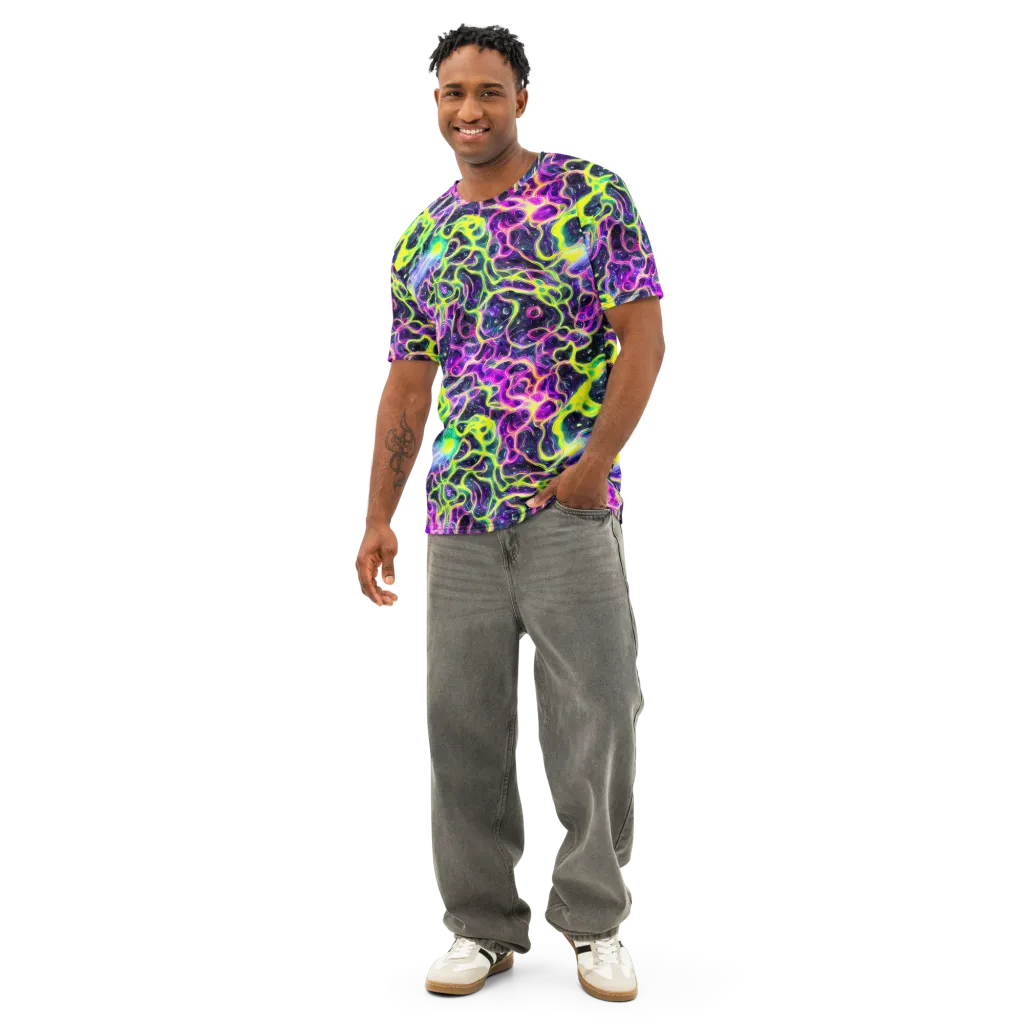 Limewire Lagoon on Men's Cotton Crew Neck T-Shirt — Front
