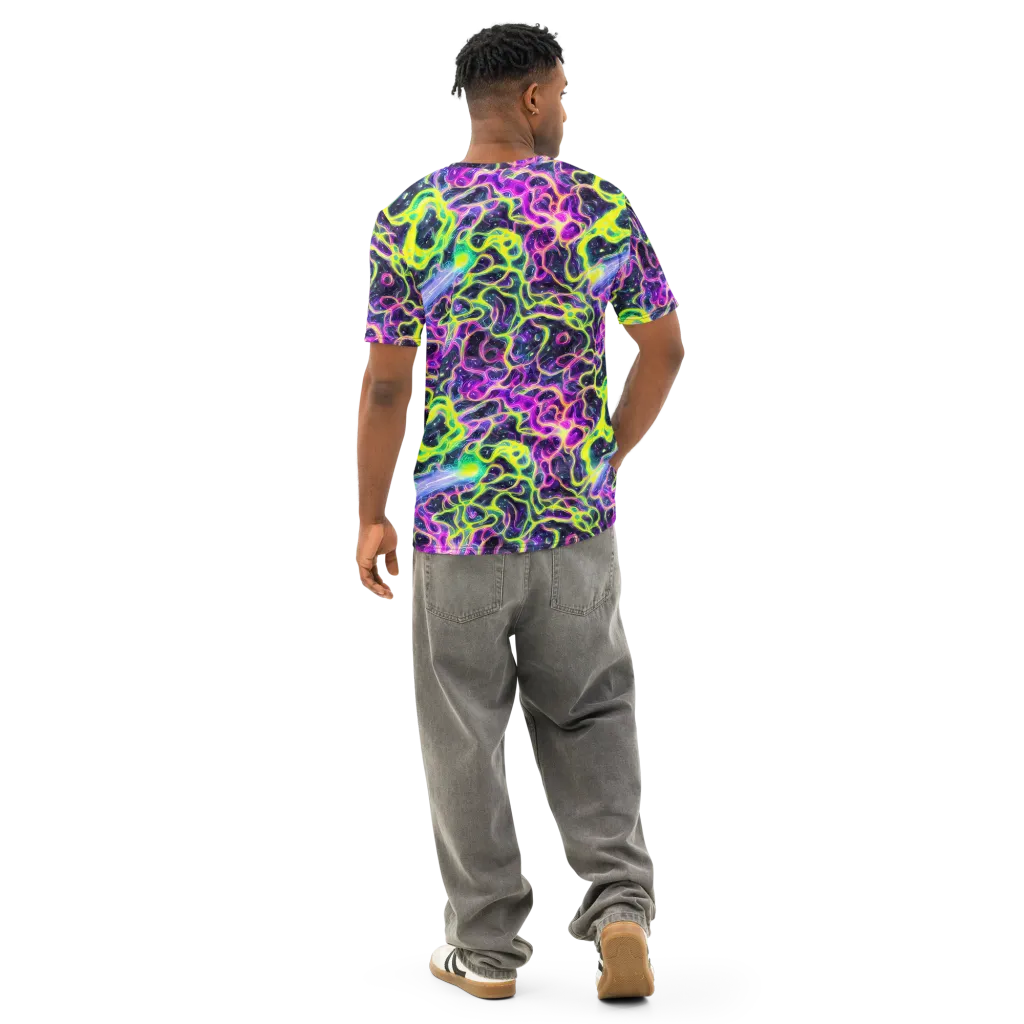 Limewire Lagoon on Men's Cotton Crew Neck T-Shirt — Back