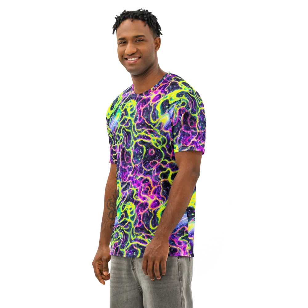 Limewire Lagoon on Men's Cotton Crew Neck T-Shirt — Left Front